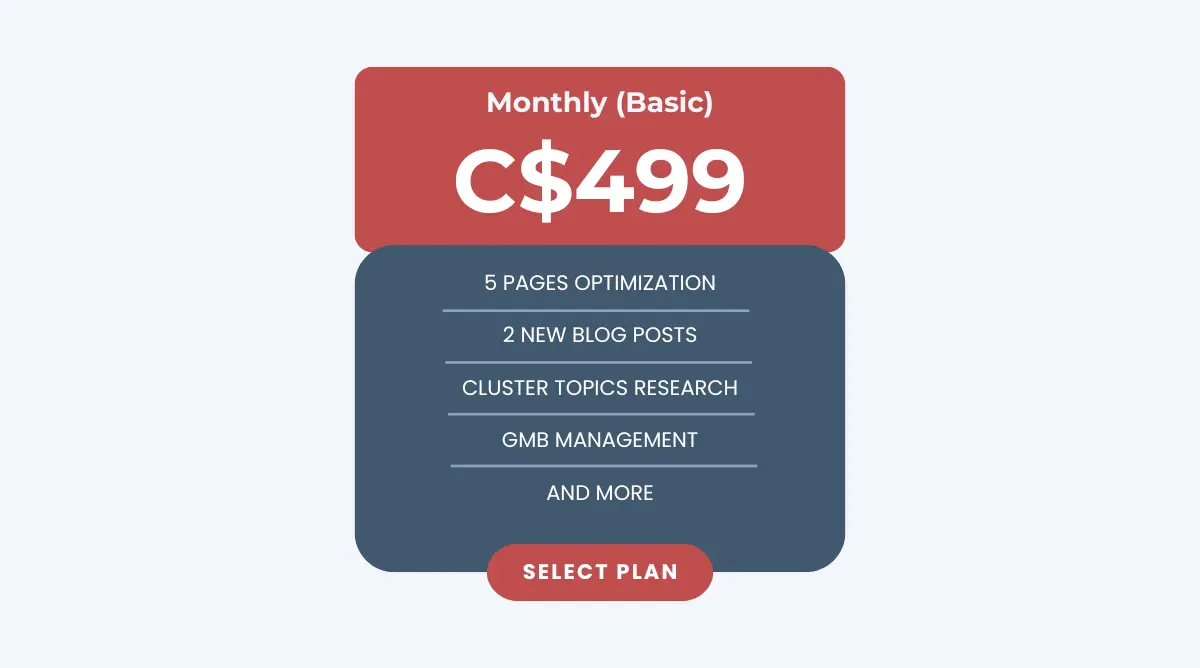 Monthly basic local SEO plan